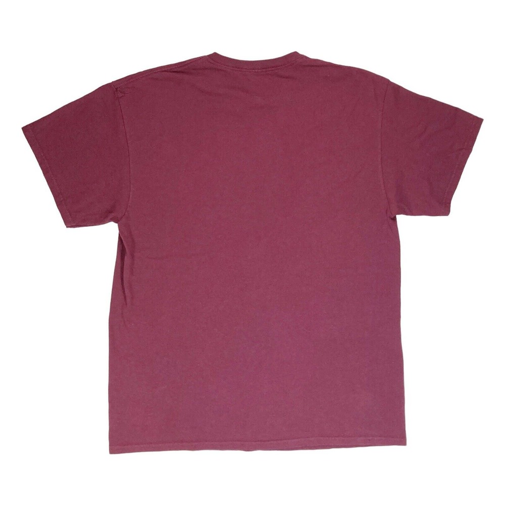 Hogwarts Crest T-SHIRT Mens LARGE Harry Potter School of Wizardry Maroon Red - Picture 5 of 9